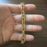 14k Yellow Gold 9.3g Ladies Vintage 10mm Spiral Cable Link Bracelet Italy 6.75"