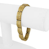 14k Yellow Gold 22.4g Solid Vintage 9mm Greek Key Panel Link Bracelet 7.25"