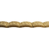 14k Yellow Gold 22.4g Solid Vintage 9mm Greek Key Panel Link Bracelet 7.25"