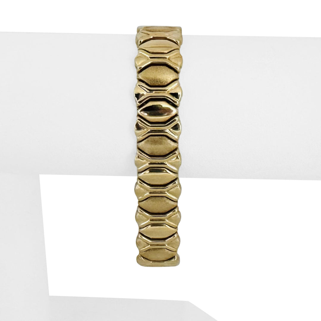 14k Yellow Gold 26.3g Ladies Vintage 13mm Fancy Link Bracelet Italy 7.25"