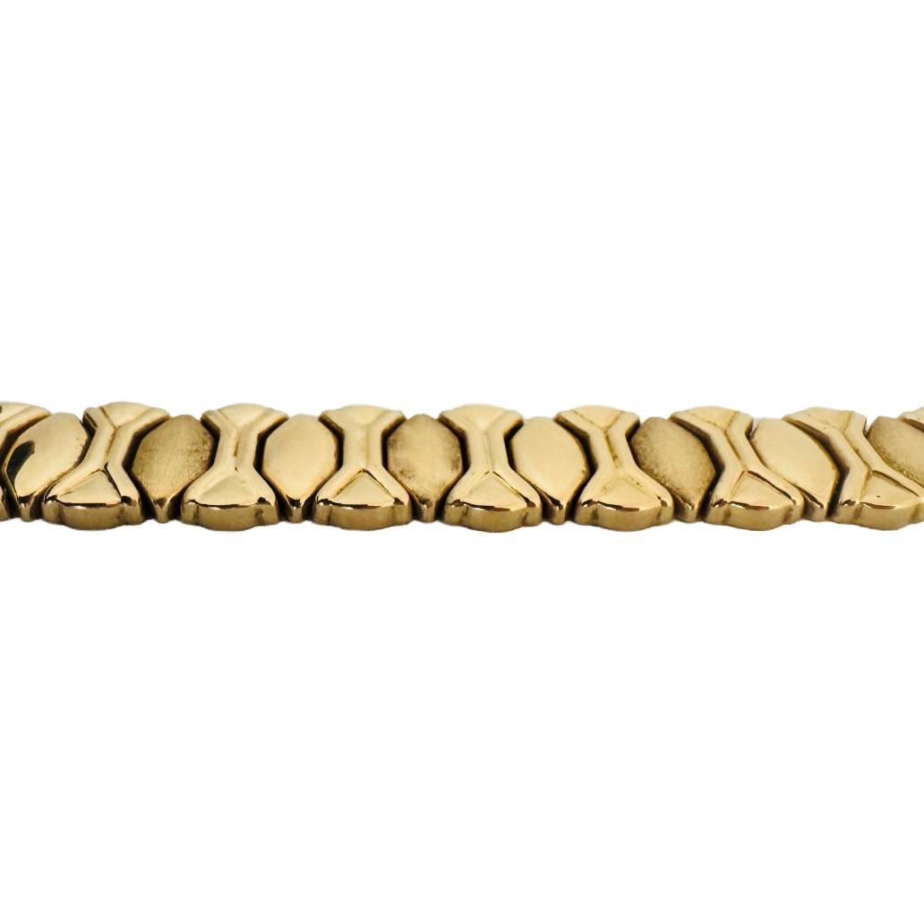 14k Yellow Gold 26.3g Ladies Vintage 13mm Fancy Link Bracelet Italy 7.25"