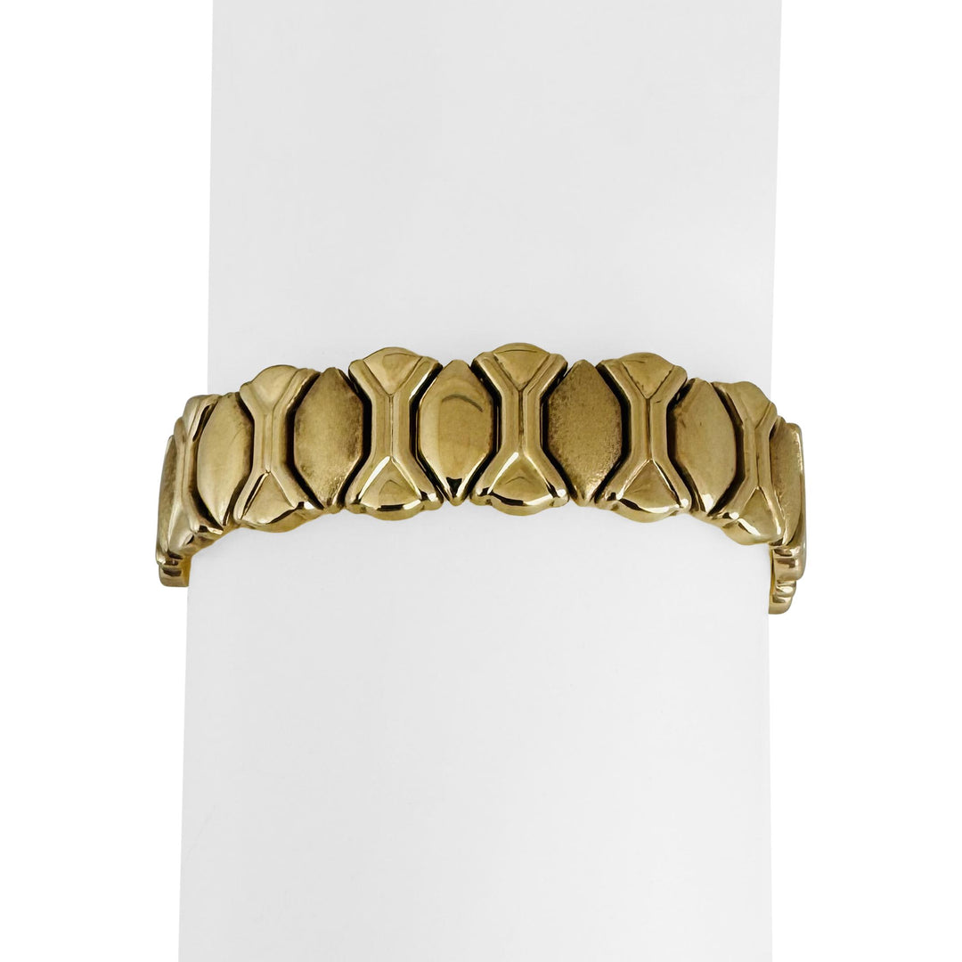 14k Yellow Gold 26.3g Ladies Vintage 13mm Fancy Link Bracelet Italy 7.25"