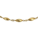 14k Yellow Gold 26.2g Vintage Cable Link Satin Finish Bead Necklace Italy 29"