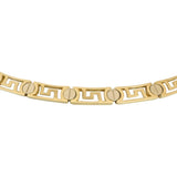14k Yellow and White Gold 24g Ladies Screw Motif Greek Key Link Necklace 15.5"