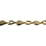 14k Yellow Gold 8.8g Vintage Diamond Cut 8mm Heart Link Bracelet 7.25"