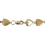 14k Yellow Gold 8.8g Vintage Diamond Cut 8mm Heart Link Bracelet 7.25"