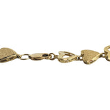 14k Yellow Gold 8.8g Vintage Diamond Cut 8mm Heart Link Bracelet 7.25"