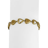 14k Yellow Gold 8.8g Vintage Diamond Cut 8mm Heart Link Bracelet 7.25"