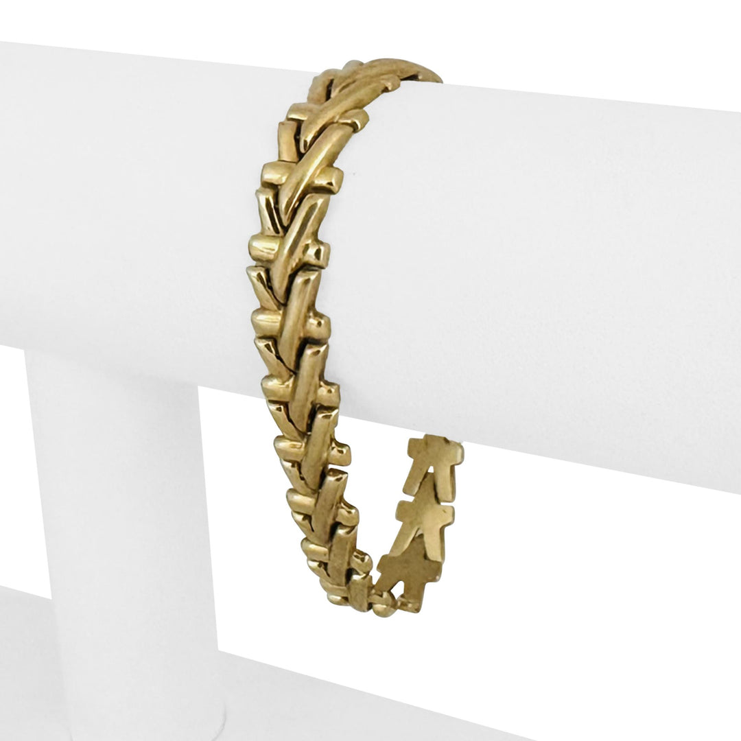 14k Yellow Gold 14.8g Ladies Vintage 8.5mm Fancy Link Bracelet Italy 7"