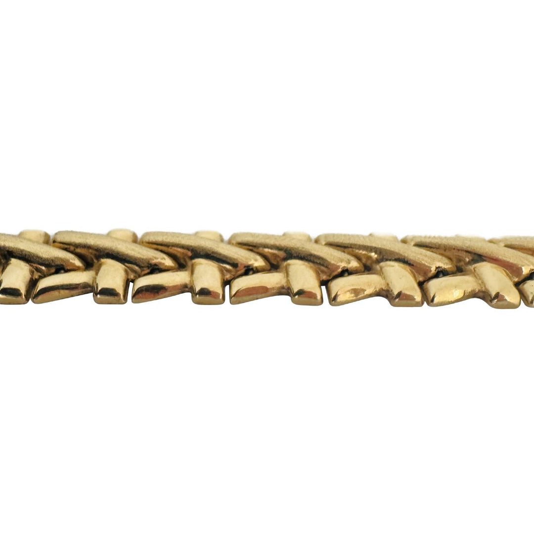 14k Yellow Gold 14.8g Ladies Vintage 8.5mm Fancy Link Bracelet Italy 7"
