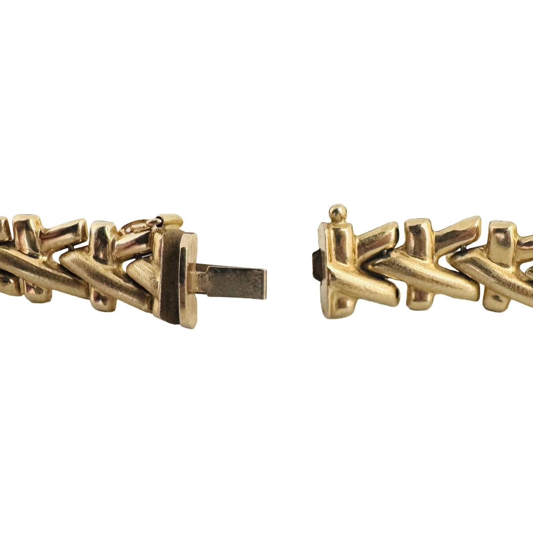 14k Yellow Gold 14.8g Ladies Vintage 8.5mm Fancy Link Bracelet Italy 7"