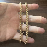 14k Yellow Gold 18.7g Hollow Vintage 5mm Rope Chain Necklace 24"