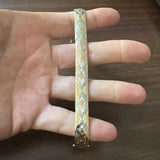 14k Yellow White and Rose Gold 23.4g Solid Vintage Scale Link Bracelet Italy 7"
