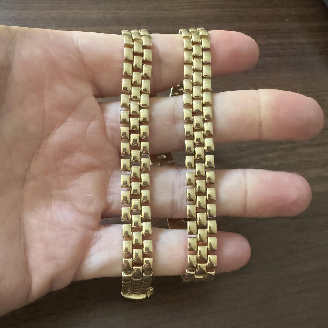 14k Yellow Gold 53.8g Heavy Polished 11mm Panther Link Necklace Italy 16"