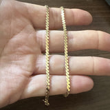 14k Yellow Gold 10.7g Solid 3mm Serpentine Link Chain Necklace 18"