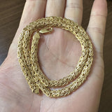 14k Yellow Gold 19.7g Ladies 7mm Byzantine Link Chain Necklace Italy 18"