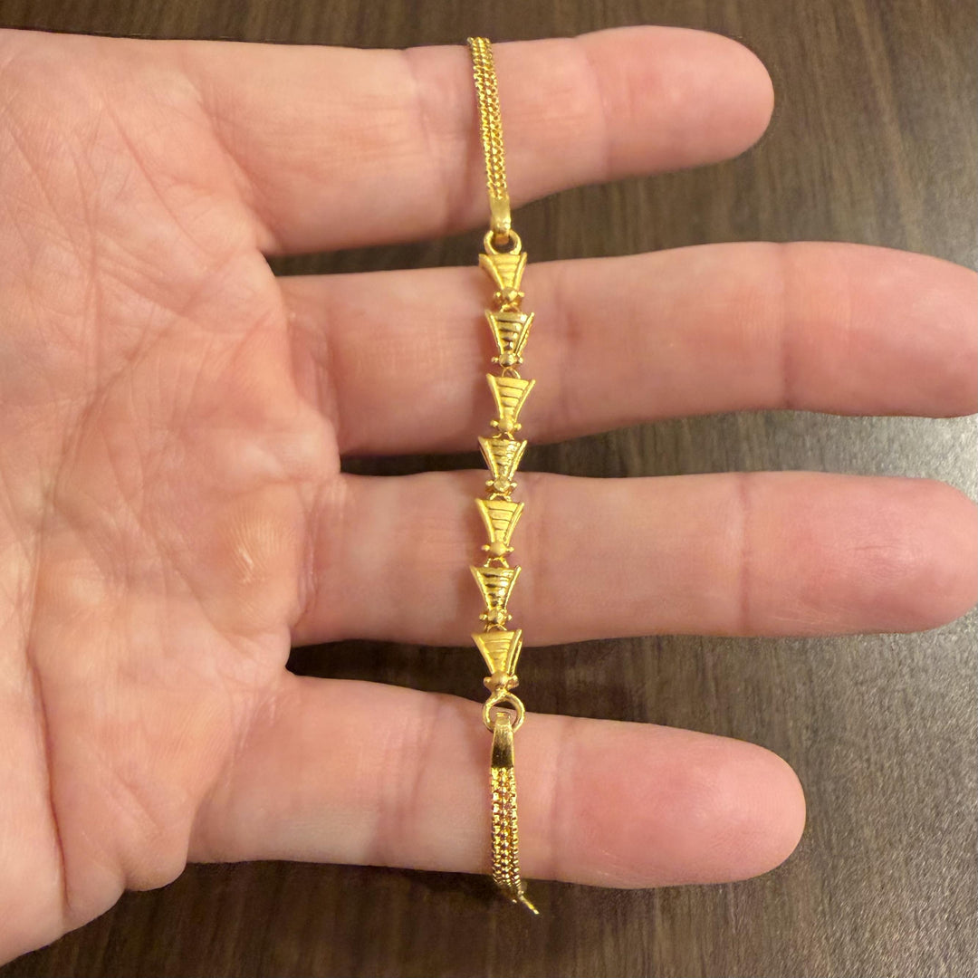 22k Yellow Gold 8g Solid Vintage 6mm Fancy Link Bracelet 6.75"