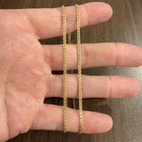 19k Portuguese Yellow Gold 6.9g Thin 2.2mm Double Curb Link Chain Necklace 19.5"