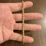 19k Portuguese Yellow Gold 9.7g Vintage Floral Fancy Link Bracelet 7.25"