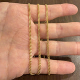 18k Yellow Gold 18.2g Solid Vintage UnoAErre Curb Link Chain Necklace Italy 28"