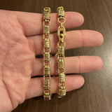 18k Yellow Gold 32.5g Vintage UnoAErre 7mm Fancy Link Necklace Italy 17"