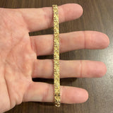 14k Yellow Gold 9.7g Solid Ladies 5.5mm Chunky Nugget Link Bracelet 7"