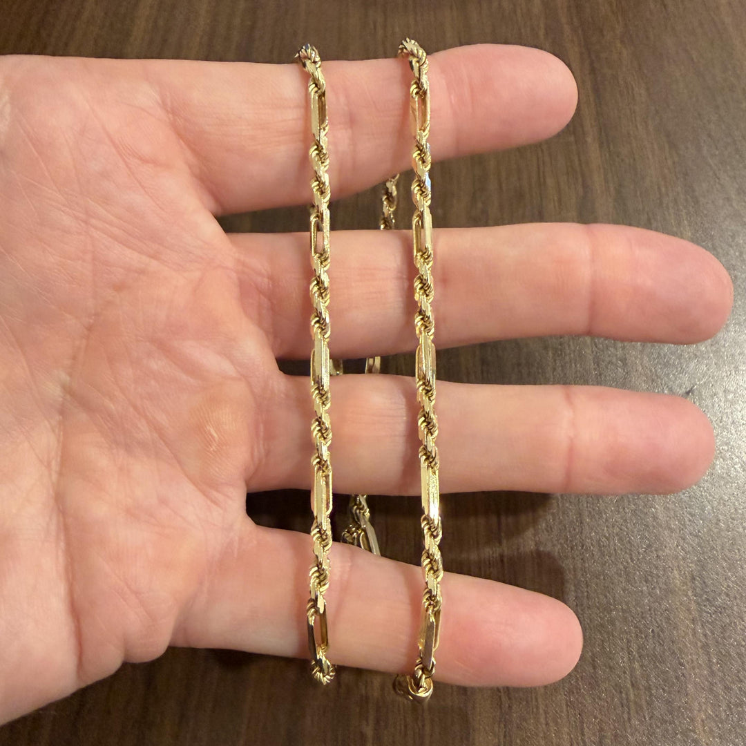 14k Yellow Gold 22.7g Solid Heavy 3mm Milano Rope Chain Necklace Italy 20"