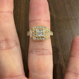 18k Rose Gold and 0.84cttw Diamond Solid Cluster Ring Size 6.5