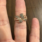 Effy 14k Rose Gold and 1cttw Champagne and White Diamond Ring Size 7