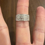 14k White Gold and 1cttw Diamond Men's Band Ring Size 10.25