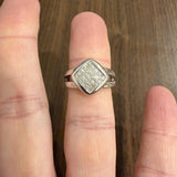 18k White Gold and 1.25cttw Princess Cut Diamond Heavy Ring Size 5