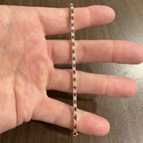 14k Yellow Gold Ruby and 0.50cttw Diamond Vintage Tennis Bracelet 7"