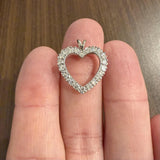 14k White Gold and 0.65cttw Diamond Vintage Heart Pendant