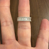 EFFY 14k White Gold 1.25cttw Baguette and Round Diamond Ladies Band Ring Size 7