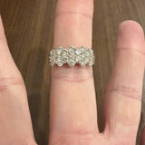 14k White Gold and 2cttw Diamond Cluster Band Ring Size 10
