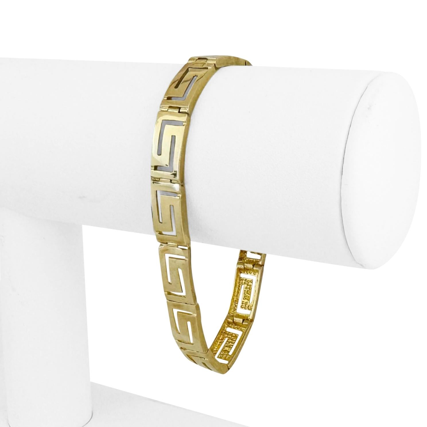 Yellow gold greek key bracelet 2025