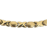 14k Yellow Gold 26.6g Ladies Vintage Hugs and Kisses XO Link Necklace Italy 17"