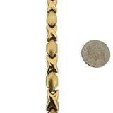 14k Yellow Gold 26.6g Ladies Vintage Hugs and Kisses XO Link Necklace Italy 17"