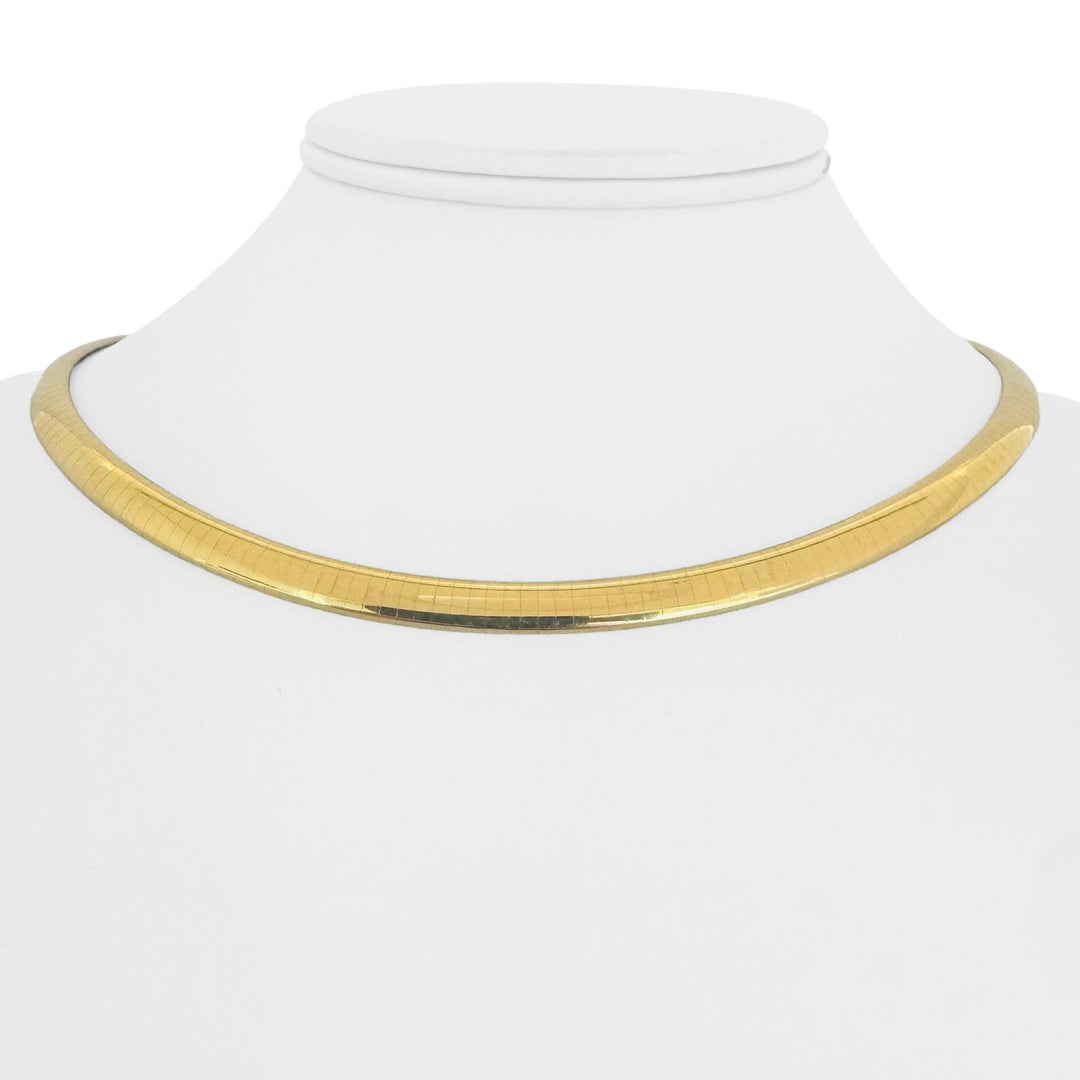 14k Yellow Gold 27.6g Solid Heavy 6mm Omega Link Necklace 16"