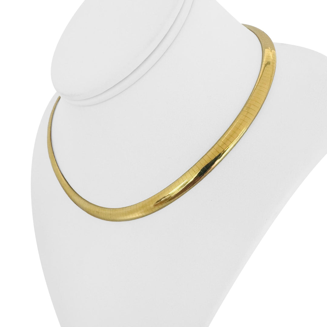 14k Yellow Gold 27.6g Solid Heavy 6mm Omega Link Necklace 16"