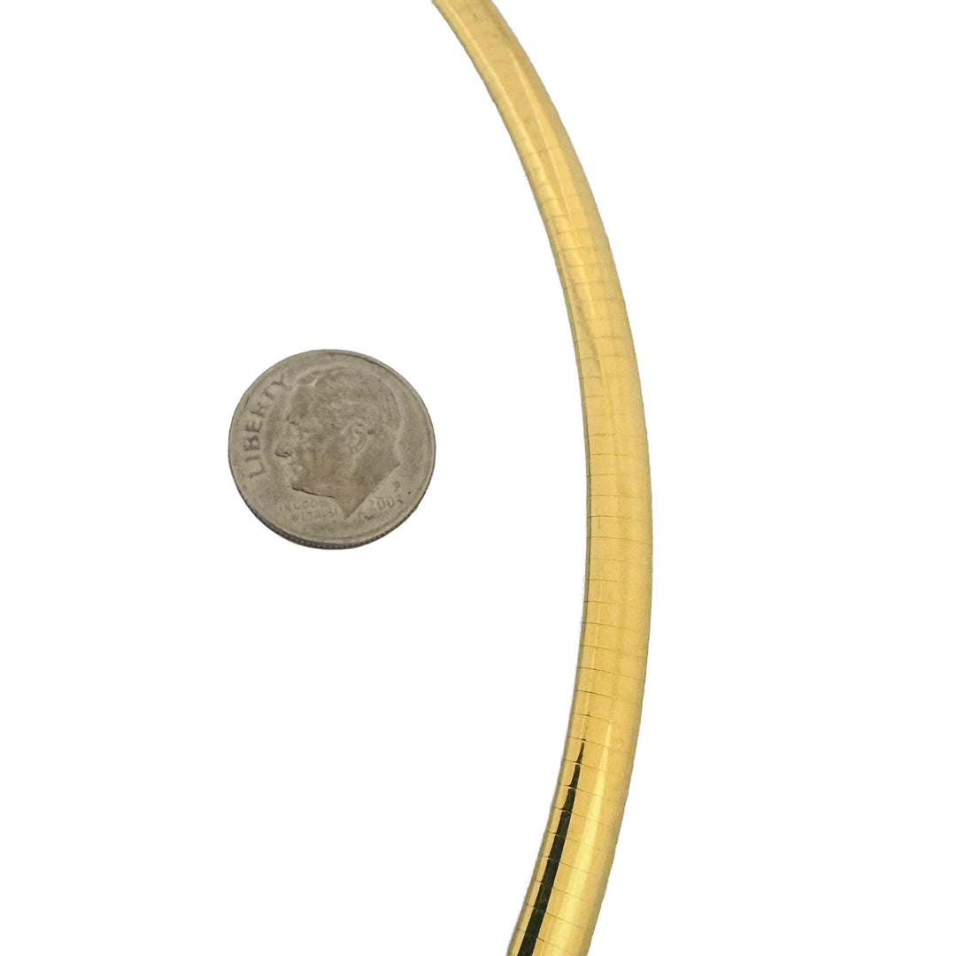 14k Yellow Gold 27.6g Solid Heavy 6mm Omega Link Necklace 16"