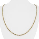 14k Yellow Gold 18.3g Solid Diamond Cut 2.5mm Rope Chain Necklace 24"