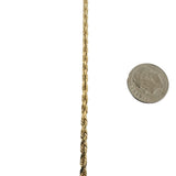 14k Yellow Gold 18.3g Solid Diamond Cut 2.5mm Rope Chain Necklace 24"