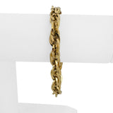 14k Yellow Gold 6.2g Milor Hollow 8mm Fancy Oval Link Bracelet 7.5"