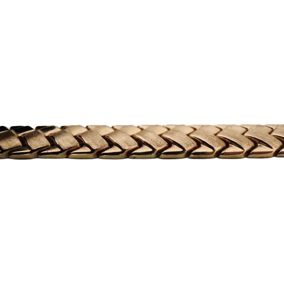 14k Rose Gold 15g Ladies Vintage 10.5mm Fancy Link Bracelet Turkey 7.25"