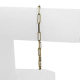 14k Yellow Gold 5.5g Hollow Light 3.5mm Paperclip Link Bracelet Turkey 8"