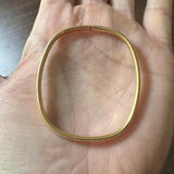 18k Yellow Gold 8g Ladies Polished 5mm Squared Bangle Bracelet Italy 6.75"