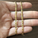 18k Yellow Gold 6.9g Ladies Vintage 3.5mm Flat Open Link Necklace Italy 16"