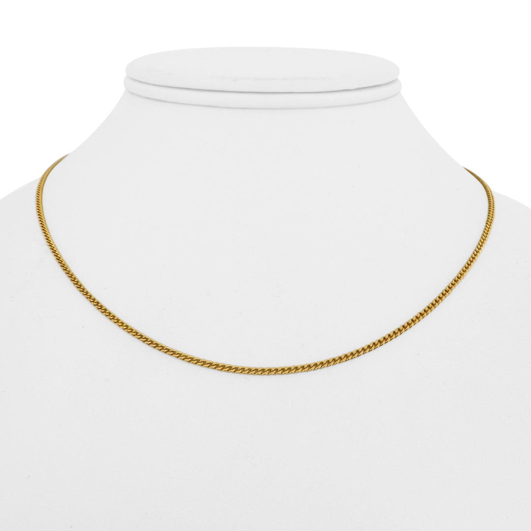 24k Pure Yellow Gold 5.2g Solid Thin 1.5mm Curb Link Chain Necklace 15.5"