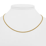 24k Pure Yellow Gold 5.2g Solid Thin 1.5mm Curb Link Chain Necklace 15.5"